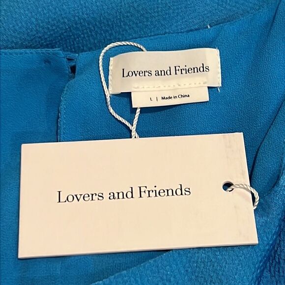 NWT Lover and Friends Carlita Asymmetrical Top in Blue Large Revolve - Picture 14 of 16